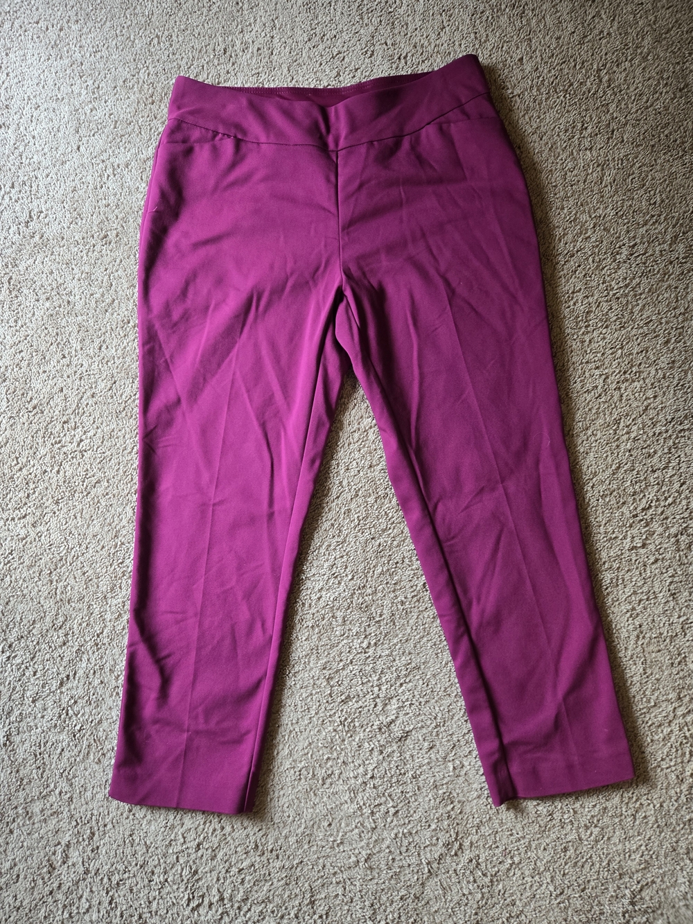 Investments Magenta Pull On Ankle Pants Dress Trousers Size 12 EUC